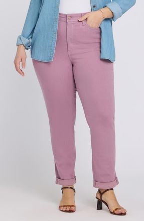 NYDJ Marilyn Triple Stitch High Waist Straight Leg Jeans in Dusky Daisy at Nordstrom, Size 22W