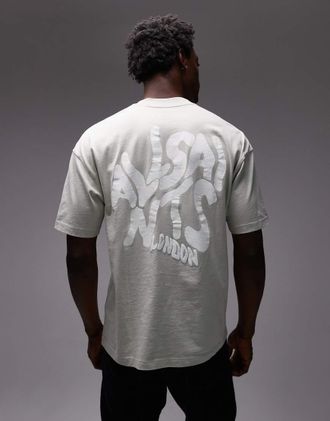 AllSaints Orlando - T-shirt verde ardesia