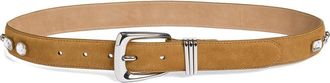 Veronica Beard Crystal Arch Suede Belt in Acorn at Nordstrom, Size X-Small