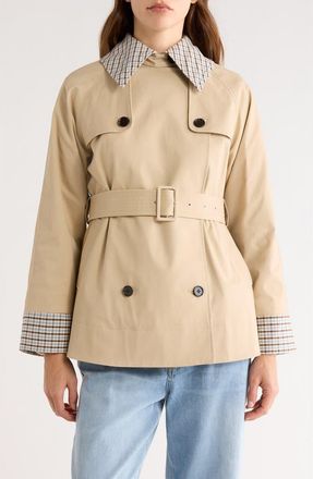 Rails Lucien Belted Crop Trench Coat in Sand at Nordstrom, Size Xx-Small