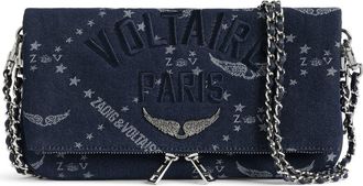 Zadig&Voltaire Rock Denim Monogram Crossbody Bag in Silent at Nordstrom