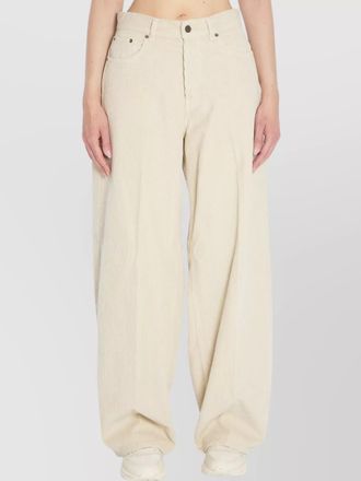 Haikure ribbed wide-leg trousers with belt loops
