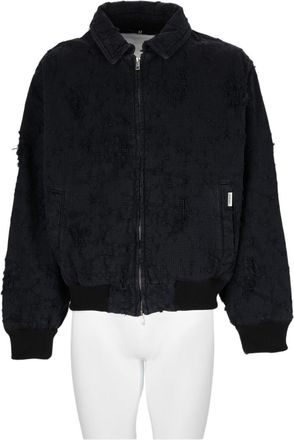 Represent Black Boxy Textured Cotton Down Jacket