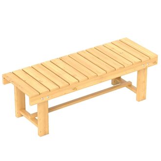 OUTSUNNY Banco de jard&iacute;n 110x38x35 cm madera natural