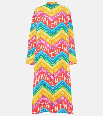 Valentino Valentino Chevron 24 cotton shirt dress
