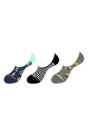 Unsimply Stitched Assorted 3-Pack No Show Socks in Blue Black Grey at Nordstrom Rack