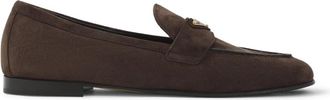 Prada Loafers met driehoeklogo - Dames - Loafers - Bruin - 36 EU - Leer - Schoenen