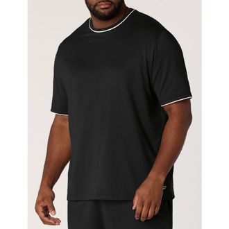 Reebok Big & Tall Performance Piped T-Shirt in Black at Nordstrom, Size Xxx-Large