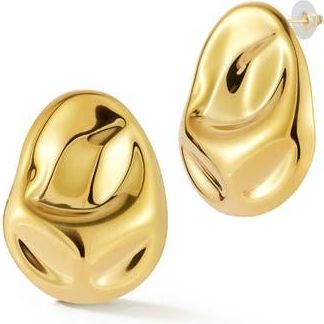 Sphera Milano Hammered Stud Earrings in Gold at Nordstrom Rack