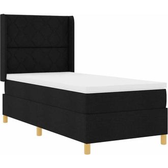 vidaXL Vidaxl - Cama Con Somier Con Colch&oacute;n Negro 100 X 200 Cm Tela