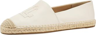 Lauren Ralph Lauren Cameryn Nappa Leather Espadrille Womens Slip on Shoes Soft White : 7.5 B - Medium