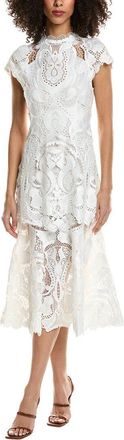 SIMKHAI Simkhai Laura Guipure Lace Cap Sleeve Midi Dress