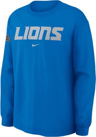 Nike Detroit Lions Rivalries Collection Max90 Nike Mens NFL Long-Sleeve T-Shirt in Blue | 04T945A9J-N42