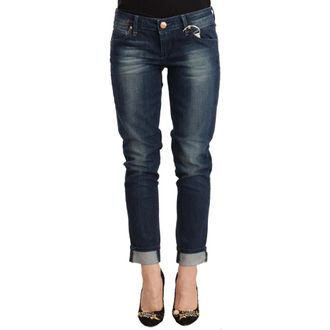 Acht Slim-fit Jeans, female, Blue, Size: W28 Low Waist Skinny Denim Folded Hem Jeans