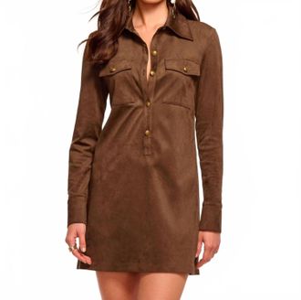 Ramy Brook Maria Long Sleeve Dress In Coffee
