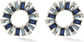Lark & Berry sterling silver Blue Dahlia sapphire earrings - women - Blue Sapphire/White Rhodium Plated Sterling Silver - One Size