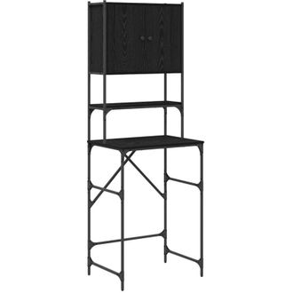 vidaXL vidaXL Mobile per lavatrice Rovere nero 68 x 48.5 x 194 cm