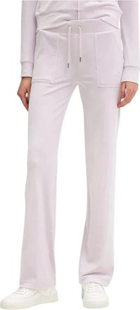 Juicy Couture Classic Velour Del Ray Pant - Dames - Wijde Broeken - Paars - M - Polyester - Broeken