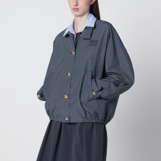 Miu Miu Blue blouson with check pattern