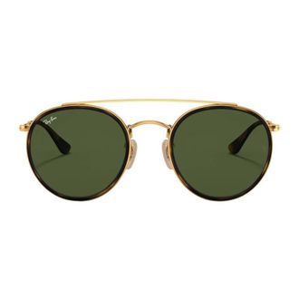 Ray-Ban Ronde Dubbele Brug - Dames - Zonnebrillen - Groen - 51 MM - Accessoires