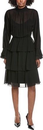 Mikael Aghal Solid Midi Dress