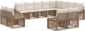 vidaXL Conjunto De Sof&aacute;s De Jard&iacute;n 12 Uds. Beige Rat&aacute;n Sint&eacute;tico Vidaxl