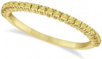 Allurez Half-Eternity Pave Yellow Diamond Stacking Ring 14k Yellow Gold (0.25ct)