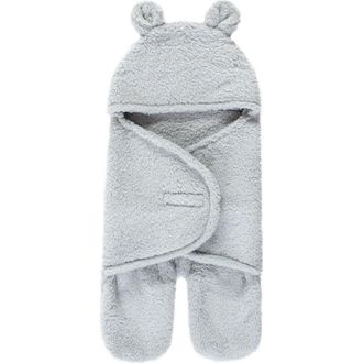 Hudson Baby Animal Fluffy Baby Outdoor Stroller Sack Wrap in Gray at Nordstrom