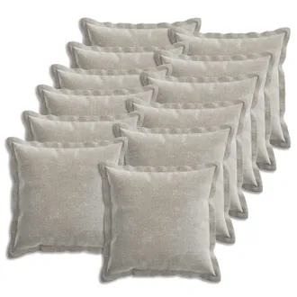 vidaXL Federa 12 Pz Houten Grigio Chiaro 45 X 45 Cm Tessuto Chenille Vidaxl