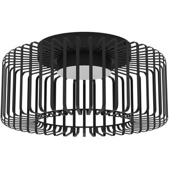 Loops Sleek Black Caged Ceiling Light - Indoor Versatile Home Illumination