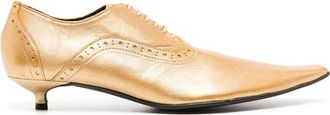 Comme Des Garçons 30mm kitten-heel brogues - women - Leather - 8 - Gold