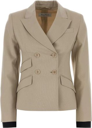 Max Mara Placido Blazer - Dames - Blazers - Beige - XS - Katoen - Jassen