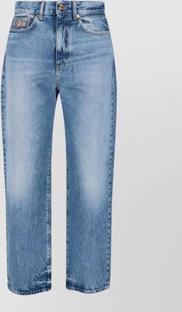 Versace straight leg trousers belt loops back pockets