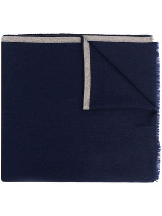 Brunello Cucinelli Sciarpa con frange - Blu