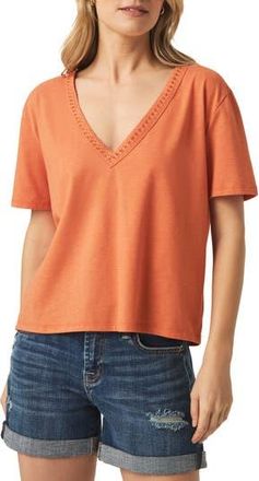 Splendid Dawn V-Neck T-Shirt in Orange Tiger at Nordstrom Rack, Size X-Small