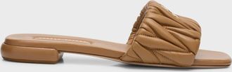 Miu Miu Quilted Leather Flat Slide Style