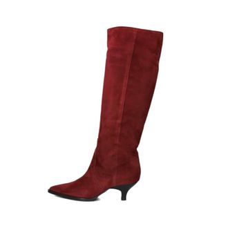 Lina Locchi Schoenen, Dames, Rood, 41 EU, Su&egrave;de, Rode Su&egrave;de Kniehoge Laarzen AV 256
