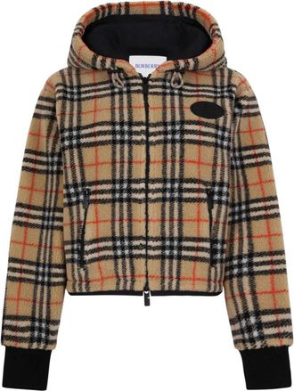 Burberry Fiona Check Jacket - Dames - Jassen - Beige - M - Leer - Jassen