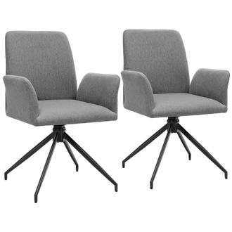 TecTake Swivel Chair Daya Set Of 2 - Anthracite in Dark Grey | Size: 2 Pack