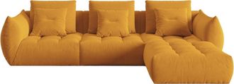 MICADONI Modulares 5-Sitzer Design Ecksofa Bloom - Samtbezug