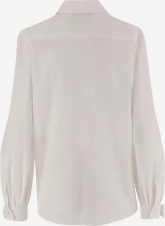 Valentino Womens Cotton Shirt With Bow Details White