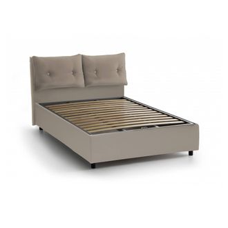 Dmora Dmora - Cama De Plaza Y Media Dlanz, Cama Contenedor Con Tapizado En Ecopiel, 100% Made In Italy, Apertura Frontal, Adecuado Para Colch&oacute;n Cm 120x190, 