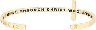 Mantra The Cross Bracelet in Philippians 4:13 - Yellow Gold at Nordstrom