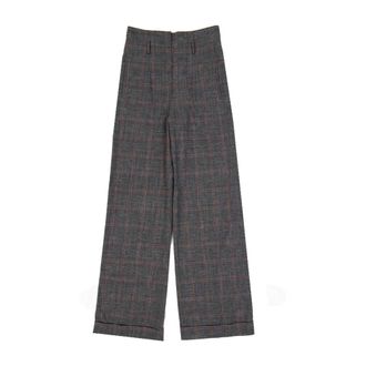 Alberta Ferretti Pantaloni grigi in cotone e lana a quadri - - Trousers - Donna - Grigio - L