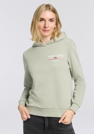 GANT Hoodie »REG GRAPHIC HOODIE« gerippte Abschlüsse, Kapuze ohne Kordel