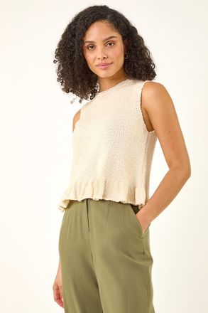 Roman Textured Frill Hem Knit Vest