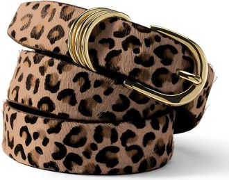 Lands End Nubuck Multi Keeper Belt in Brown Leopard at Nordstrom, Size X-Large