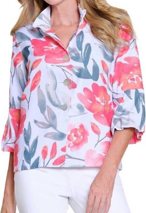 Multiples Blushing Garden Statement Jacket In Floral