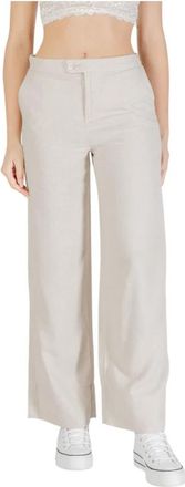 Only Wide Leg High Waist Broeken - Dames - Wijde Broeken - Beige - L - Broeken