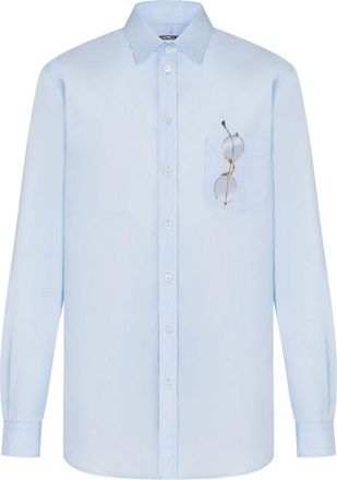 Moschino Light Blue Silk-Nylon Casual Shirt